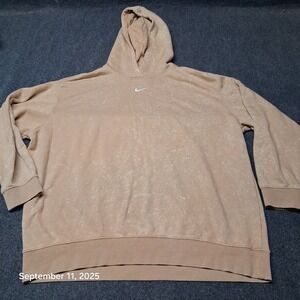 Nike Womens Washed Pullover Center Swoosh Hoodie‎ Size XL Oversized